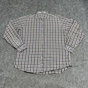 Bugatchi Uomo Shirt Mens 2XL Plaid Classic Fit Button Up Long Sleeve Dress Shirt